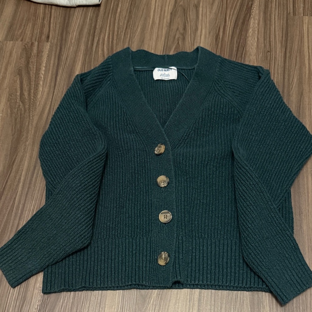 Old Navy Forest Green Button-Up Cardigan
